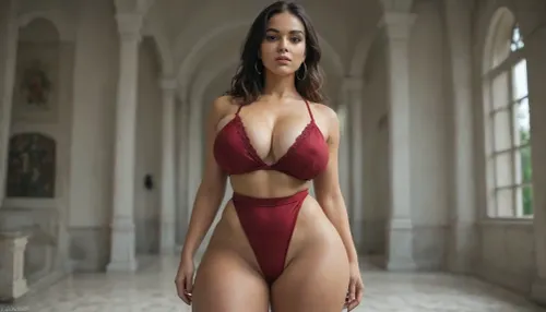 round huge massive titties, juicy thicc squishy Thighs, seductive. thin waist. latina