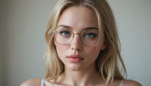 Glasses. Blonde. Sperm CUM all over face and in hair