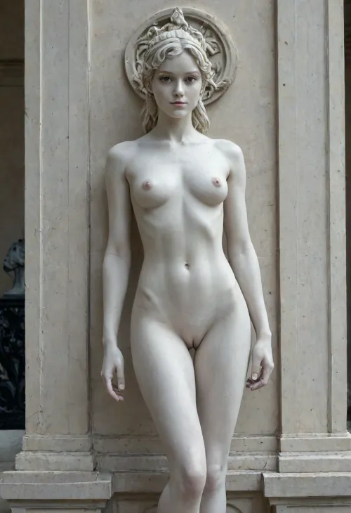 A Greek Venus statue and its living model