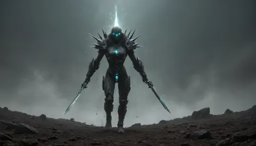 The tension is palpable as the neon-etched Chrono-Navigator stands his ground against the glowing, crystalline beast. The entire scene is bathed in that signature UV blacklight, highlighting the intricate patterns and the atmospheric haze of this fractured dimension. It's a true collision of the story's key elements.