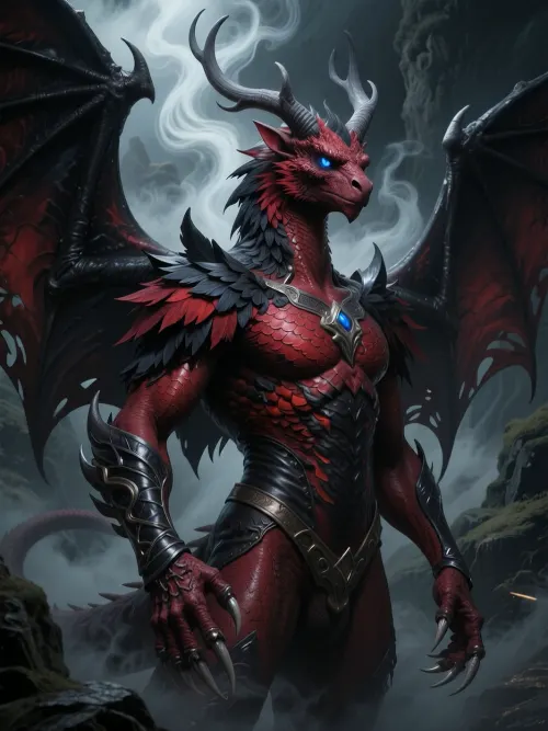 The crimson shadow dragon of mistfall peaks