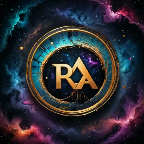 Logo, (RA:1.9), 3D lettering, (text:1.8), Featuring space background, bright, colorful, intense, arttcgrcn, logomkrdsxl, vector, <lora:artTCGLOGO_r1:.9>, <lora:logomkrdsxl:1.5>, <lora:hyperkraximalism_v1-1:1.5>