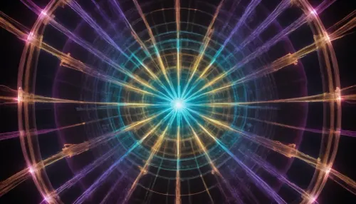 Generate a singular, hyper-detailed, and awe-inspiring image depicting a monumental, celestial loom suspended in a dark, infinite void. At the center of the loom, an ethereal, multi-armed quantum artisan, (evoking the ancient weaver archetype), manipulates glowing, UV-reactive threads that represent the probability waves of alternate timelines. The entire web is illuminated exclusively by a focused 365nm UV beam, causing the quantum silk to fluoresce into intricate mandalas of sacred geometry, galaxy clusters, and branching timelines in neon gold, quantum turquoise, and deep ultraviolet purple.Generate a singular, breathtaking image depicting an alien art gallery or ceremonial sanctuary on an extrasolar megastructure. Within this non-Euclidean space, an advanced alien artisan, (or bio-mechanical apparatus), is actively weaving a "Celestial Membrane"—a living, hanging tapestry composed of quantum-dot polymers and genetically modified bio-luminescent mycelium. When exposed to calibrated ultraviolet excitation, the membrane folds space-time visually, projecting hyper-dimensional fractal 1. **Light Sources, ** The scene is illuminated solely by a celestial UV-A, (365nm), radiation source beaming down like a cosmic spotlight, striking the quantum spider silk and forcing it to re-emit blindingly vibrant fluorescent spectra. Delicate neon-plasma arcs weave between the loom's pillars, providing structural rim lighting. No ordinary sunlight or ambient light is permitted.
2. **Subject Matter & Mythology Fusion, ** A colossal, cosmic loom constructed from dark, obsidian-like stellar matter. The threads being woven are native spider silk engineered with quantum-dot polymers, acting as optical fiber waveguides. As the weaver's hands pass over them, the threads burst into luminous probability maps—sacred geometry intersecting with quantum wavefunctions, mapping out the destiny of civilizations in glowing ultraviolet and neon hues.
3. **Camera & Optics Simulation, ** Simulate an astronomical macro lens with a narrow depth of field focused sharply on the weaver's hands and the immediate intersection of glowing quantum threads, while the sprawling cosmic web stretches into a soft, bokeh-filled stellar background.
4. **Composition & Spatial Dynamics, ** Employ a symmetrical, vertical composition that evokes a sense of sacred architecture and divine order. The vertical lines of the loom's warp threads draw the eye upward into the infinite expanse of the multiverse.
5. **Color & Spectral Harmony, ** The color palette fuses mythological gold with quantum high-tech hues, radiant neon gold, fluorescent quantum turquoise, ultraviolet indigo, and hot magenta. The contrast between the obsidian loom and the explosive UV fluorescence is breathtaking.
6. **Resolution & Micro-Detail, ** Generate at a minimum resolution of 8K, (7680x4320 pixels), capturing the microscopic refraction along individual silk strands, the ethereal texture of the weaver's garments, and the pristine