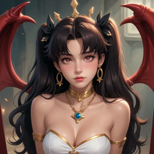 ishtar from fate/grand order dross style reiq meets, woman, Satan in hell is a horny woman.