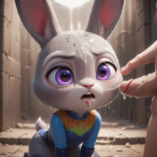 Kid juddy hopps ejaculating cum in mouth