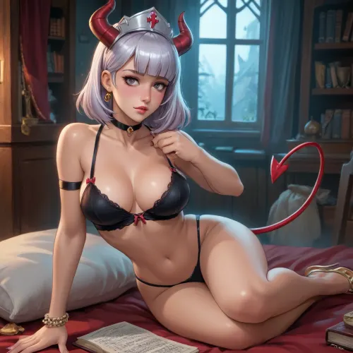 noelle from genshin impact dross style reiq athletic busty succubus from World of Warcraft