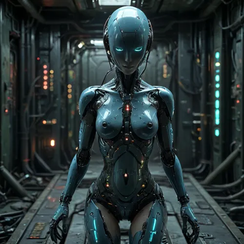 beautiful sexy slender 40 year old female robot naked, dark red body, gigantic breasts, large green circuit boards on breasts, red glowing colour luminescent boads on legs blue sparkling eyes, 20 circuit boards cover her head, green glowinng colour, muscled, bright blue bio luminesent, sitting on metal chair at flight deck controls, of cyberpunkk blue, shiny, space ship, dials screens control stick, flashing lights on panel, holding laser gun, good hands, perfect fingers, big futa metal cock and balls, <lora:cfg_scale_boost:.8>, noface, cyborg, <lora:Faceless_Cyborgs-000014:.8>, bioluminescent, glowing, <lora:Bio-Luminescence:.8>, circuitboard, futuristic, <lora:Dark_Futuristic_Circuit_Boards:.8>