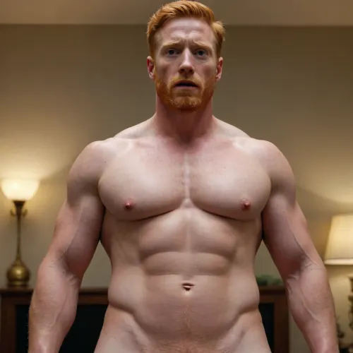 ginger dad body show thick cock