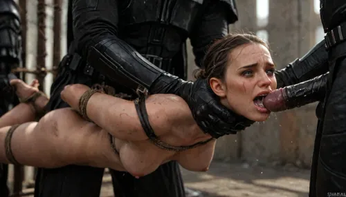 random sex scene, rapefantasy, Rating_explicit, (score_9, score_8_up, score_7_up, source_bdsmrape:1.48), detailed and infocus face, (in darth vader torture dungeon), (((man is choking her from behind:1.4), ((hogtied, bound for sex, tied up)), (black eyes), (pale skin:1.3), cock in mouth, (brutal face fuck), Blowjob, (tears in eyes:1.5), (running makeup), (cum drips from nose:1.3), (cum drips from mouth:1.3), ultra hd, photorealistic, hyper gigantic large black cock in mouth, (((hyper gigantic large black cock in mouth:1.3))), dark Stormtrooper ass fucking Padmé Amidala from Star Wars, curvy body, (detail Padmé Amidala:1.32), long beautiful legs, full body, perfect figure, high definition textures, meticulous details, maximalist, shaders, depth, high quality reflections, 1girl, sidelight, frontlight, blurry background, cinematic_lighting, blush, ((gangbang_rape, doubleanal_rape, arms_behind_head, nsfw:1.24)), ((hogtied, bound with large chains, tied to a torture table:1.18)), (Torture, defiling, sadism:1.12), (hyper massive cock:1.12), of the beast is to big for her little mouth, impossible fit in mouth, looking up, (trying to fit in her mouth the massive cock:1.24), (Tears:2), (bukkake:1.24), (handjob:1.12), (very above view angle:1.5), (cum explosion in mouth:1.45), cum on forehead, cum on cheeks, porn photoshoot, (huge dick:1.12), (creamy deep deepthroat:1.24), (extreme oral sex:1.4), (huge massive white dick:1.24), (cum), (hands holding hair), (huge dick:1.4), (bukakke), (cum in face, cum on body), (covered in cum), (man is choking her from behind), (pale skin), one hand around her neck, choking her hard, strangling her, gasping for air, highly detailed, high resolution, hands behind back, (anal), (masterpiece), hard nipples, anal sex, deep anal penetration, with 4 large muscular dark Stormtroopers, large dark Stormtrooper cock, large muscular dark Stormtrooper man, (gangbang, rapesex), swollen dark Stormtrooper veiny cock, (anal penetration), realistic detailed hair, random view angle, detailxl)), Uber realistic, ultra detailed, masterpiece, arched back, detailxl, 35mm photograph, film, professional, 4k, 1girl, 8men, hdr, (front view), (dynamic pose), 8K, BadX, porn photoshoot, detailed skin, (eyes wide open in horror:1.44), (wide mouth spreader:1.5), (pleading expression:1.48), (terrified:1.58), (crying:1.145), UHD 8K, (full body photograph:1.1), (creamy deep deepthroat:1.24), (extreme oral sex:1.12), (huge massive white dick:1.4), (cum), (hands pulling hair hard), (huge dick:1.18), (whip marks:1.68), (whipped tits:1.67), professional photograph shot on kodak, 35mm photo, sharp focus, high budget, cinemascope, 100 mm lens, 1/250 s, f/2.8, ISO 300, p4dme, woman, long, wavy, hair, blue, night, garb, white, uniform, chignon, coat, naboo, corset, braid, ponytail, tiara, <lora:detailed_notrigger:2>, <lora:LCMTurboMix_Euler_A_fix:2>, <lora:photorealistic_portrait_notrigger:2>, <lora:JuggerCineXL2:2>, <lora:padme amidala - p4dme woman:1.9>