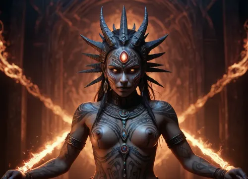 inkwork, dark fantasy, illustration, evil tribal laserlight-painting, <lora:detailed_notrigger:.8>