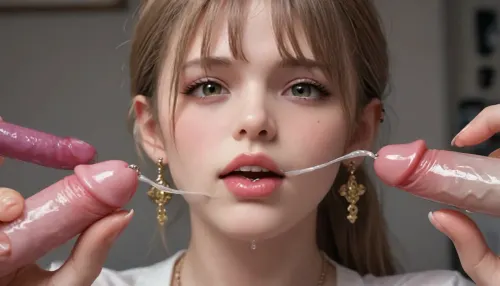 Photorealistic, high resolution, professional photography, Miranda squats, surrounded by lipsticks and sex toys, (I'm 19 years old and I exposed my favorite pussy with a clitoris by applying lipstick to my clitoris), licks off the dripping translucent white liquid, My big pink areolas and puffy nipples are divine, bunny-shaped earrings
long blue eyelashes, hairstyle straight bangs ponytail, olive eye shadow
my labia are purple and my clitoris is pink with piercings, artoflips, uoclips, lips, lipstick, art, of, (clitoral piercing:1.7), <lora:Art_Of_Lips_PONY_XL_By_UOC:.8>