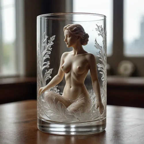 women figure, It is carved into a glass. /©KlTTY-ART/