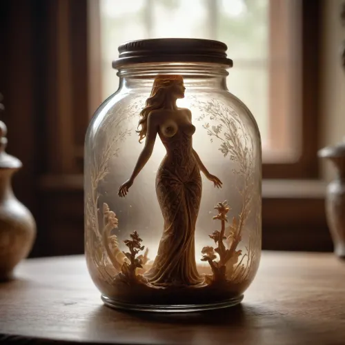 women figure, It is carved into a jar. /©KlTTY-ART/