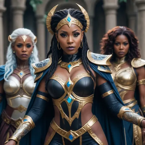 celestrial prophet gang cosplay, black milfs, high fantasy