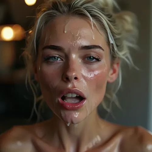 30 year old tall and very skinny dutch queen, long messy greywhite hair in a bun, covered in thick white realistic cum, sexy expression, woman, cum, on, face, <lora:MJ52:.3>, <lora:BUT_SDXL_SHS:.6>, <lora:add-detail-xl:.5>, <lora:CinematicStyle_v1:.7>, <lora:JustCum:1.5>, realistic natural picture, open mouth, cum dripping from forehead