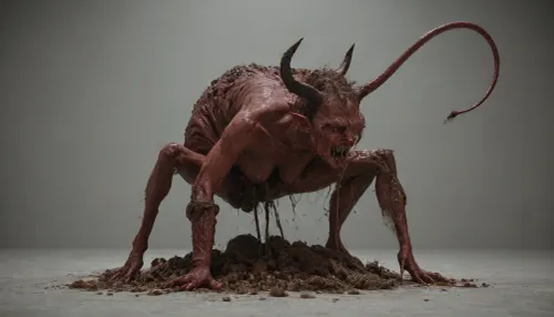 {, (((putrid demon:1.9))), (((defecating:1.89))), true}, mutilated arms concept, art, realistic, dark, theme, low, light, ab0m, <lora:Concept Art DarkSide Style LoRA_SeaArt Furry XL 1.0:2>, <lora:ab0m:2>