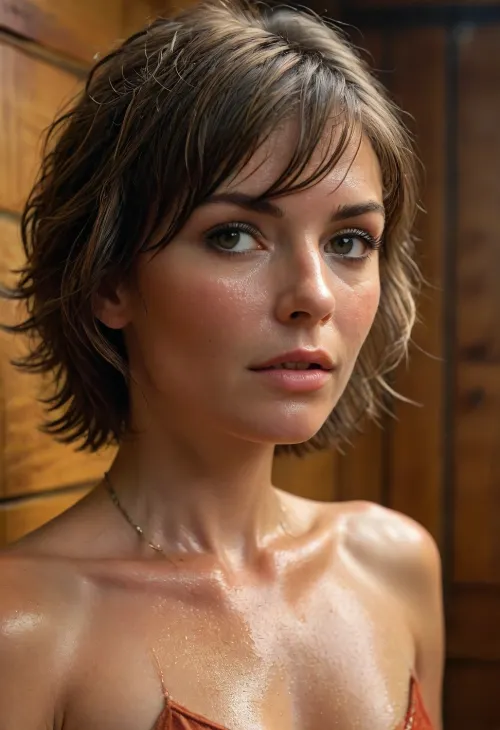 (1man, 1woman), heterosexual sex, (((young)), youthful 18-year-old boy with light brown hair in a short layered shag haircut), and, ((gorgeous 50-year-old brunette MILF with heavy makeup)), have passionate taboo sex in a sauna, sexy, steamy, scandalous, cowgirlfeetup, hyper realistic, photorealism, bodies covered with sweat, <lora:CowgirlFeetUp:.5>, <lora:MJ52:1.9>, <lora:add-detail-xl:2>, <lora:xl_more_art-full_v1:2>, <lora:Sweaty_Realism_4-000006:2>