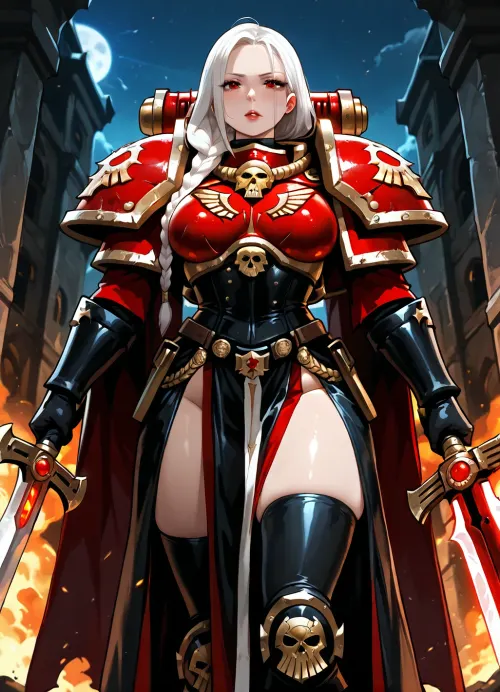 Warhammer 40k, Sisters of Battle, Adepta Sororitas, cute girl, white hair, braided strand of hair, slays alien with sword, (High, Resolution), (More, Details), (8K), <lora:checkpoint-e100_s400:.8>, <lora:defc120f-fa4f-4768-9af5-94ead9024f39:.8>, <lora:ayaka:.8>