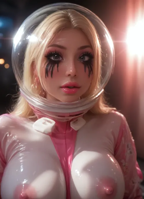 🐰🔝💔🕸️, Super realistic 8k style, full-length Girl Studio Shooting Latex Jumpsuit, Shiny latex, (Liquid gloss, Wet look, Leather clothing, Harness XL:1), Fishnet mesh, Transparent XL fabric, "Shibarim" Rope bondage, Leather belts and cuffs, Cybergotics, Dark latex, ultrares, absurdres, Naked purple nipples with piercings and big gold rings, (I have a floral ornament tattoo on my boobs that says I love:1.6), The color grade is melancholic and desaturated, with deep teals in the shadows and a pale, ghostly cream highlight on her skin. The mood is one of claustrophobic sanctuary and spiritual desperation, reminiscent of a Caravaggio painting translated into a gritty, photojournalistic still from a period drama. Realistic photograph, DSLR, natural color palette, photojournalism quality, A night-time dark candid hard flash 2010 digital camera shot of a pale-skinned thin 18-year-old ethereal skinny adult Swedish girl, bright blue eyes, She is exposing her elegant flat chest, narrow hips, She has an intense facial expression, with her lips half parted, an expression of intense dreamy sexual pleasure, eye contact to viewer, She has a lithe thin soft body, provocative innocent smile, poor lighting, at night, dark, night seductive, (full body with, (feet)), saturated glossy pink lipstick, beautiful expressive eyes, seduction, She wears elaborate prefectly applied dramatic geometric eye makeup with large bold jagged black winged eyeliner and blue-silver glittery gradients and glossy wet pink lips. walking on a grey lunar landscape—realistically recreated Moon surface lik an astronaut, large craters, and a star-filled black sky—stands a girl, ((She is wearing a skin tight full nasa transparent silver spacesuit, closed space helmet)), pale skin, white skin, fantastical, focus on the woman, cinematic lighting, volumetric lighting, dramatic lighting, shadow and light, Masterpiece, intricate lines, intriguing atmosphere, shar special holes for nipples, (bimbo makeup:1.6), (masterpiece), (photo realistic), (hyper realistic), (high resolution), (maximum detail), curvy bimbo, full naked, ass up, legs spreaded, abs, massive hipps, ass hole spreaded, ((hyper gaping pyffy ass hole)), ((hyper giant sagging breasts)), (massive perfect breasts:1.4), big pink lip polish fillers, high heel, long legs, lactation, sprayingmilk, fisting, inside, ass, middle