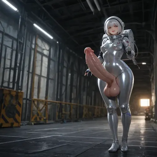 🐰🔝💔🕸️Luna Snow from Marvel Rivals, 1girl, solo, sexy pose, asymmetric two-toned hair, half black half white hair, left side solid black, right side solid white, short bob, black and white split hair, heterochromia, one blue eye one amber eye, red lips, bright blue crop top, black cropped jacket with blue accents, light gray shorts with blue straps and harness, blue and black outfit, fingerless gloves, detailed, anime style, masterpiece, best quality, exposed breasts, Captured with a Leica M3, 50mm Summicron lens at f/1.8, the depth of field is razor-thin, blurring the foreground into soft out of focus, tactile bokeh. The color grade is melancholic and desaturated, with deep teals in the shadows and a pale, ghostly cream highlight on her skin. The mood is one of claustrophobic sanctuary and spiritual desperation, reminiscent of a Caravaggio painting translated into a gritty, photojournalistic still from a period drama. Realistic photograph, DSLR, natural color palette, photojournalism quality, A night-time dark candid hard flash 2010 digital camera shot of a pale-skinned thin 18-year-old ethereal skinny adult Swedish girl, bright blue eyes, She is exposing her elegant flat chest, narrow hips, She has an intense facial expression, with her lips half parted, an expression of intense dreamy sexual pleasure, eye contact to viewer, She has a lithe thin soft body, provocative innocent smile, poor lighting, at night, dark, night seductive, (full body with, (feet)), saturated glossy pink lipstick, beautiful expressive eyes, seduction, She wears elaborate prefectly applied dramatic geometric eye makeup with large bold jagged black winged eyeliner and blue-silver glittery gradients and glossy wet pink lips. walking on a grey lunar landscape—realistically recreated Moon surface lik an astronaut, large craters, and a star-filled black sky—stands a girl, ((She is wearing a skin tight full nasa transparent silver spacesuit, closed space helmet)), pale skin, white skin, fantastical, focus on the woman, cinematic lighting, volumetric lighting, dramatic lighting, shadow and light, Masterpiece, intricate lines, intriguing atmosphere, sharp magnificent details, impenetrable night, the sun in black space at a great distance, the afterlife of Pluto, the orta cloud, Thunderstorms, gas clusters, neutron star, electro magnetic field, earth's magnetic field, Pervasive radiation, radio waves, extremely intense cosmic radiation, nuclear fusion, big bang, The sun is in the sky, a spaceship of unknown origin, alien film, Neu, (futanari:1.5), (Reiq style:.8), ((hyper-realistic)), nude, (giant thick penis:1.6), (large testicles:1.4), (erect penis), veiny penis, A lot of semen dripping from the penis, professional seductive, slender body, trained body, ((ultra-detailed, realistic, hyper-realism, maximum detail, ultra-detail settings)), ((heavily oiled body, heavily oiled skin)), frontal angle, <lora:EnvyPulpScifiXL:2>