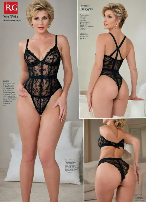 professional dslr image of a bonprix-catalog-page. the double-page has the authentic layout of a fashion-lingerie catalog and shows various different diverse cougar-matures posing in crotchless lace lingerie. The layout of the double-page also contains price-tags and descriptions of the articles shown for sale. the various diverse mature models are shown from various different perspectives and angles, some from a rear view and some from the front., (crotchless-lace), (GILF), (messy, shorthaired, updo hairbun), ((mona-wales, rRita-G, cory-chase)), ((barely covered anus)), Image Settings, (Ultra high definition 4K quality for sharpness and clarity.
Aspect ratio 3:2), to represent the page layout correct, with different sized images for each article represented on the page., melanin, <lora:stretch_marks:.7>, <lora:fredricks70-v1.0-xl:.9>, <lora:doyoulikemybum:.1>, <lora:GarterbeltXL:.6>, <lora:melanin-XL:.2>