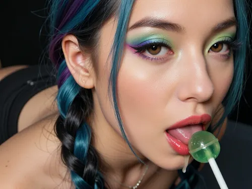 BULOT COLYG, Beautiful Japanese girl, 25 years old, cute, slender, ((arched back)), (flirty), (red lipstick), (cum dripping out of mouth:1.4), one very long tight high braided medium black pony tail, masterpiece, 🐶💦💕🪄, An extreme candid macro photograph focusing on the slightly parted lips of a person holding a green lollipop, An close-up beauty portrait of a young woman focusing sharply on her eyes and makeup She has multi-tonal dyed hair blending electric cyan, deep purple, and vivid blue. Her pride makeup features iridescent satin eyeshadow with bright lime-green and aqua shimmer on the inner mobile lids, blended out into a vibrant violet-magenta cut-crease and soft lower-lash smoked liner. Her eyes have bright, detailed hazel-green irises with crisp limbal rings and delicate wispy upper lashes. She wears smooth metallic fuchsia lipstick and subtle cheek highlight. She has delicate hyper-feminine facial features and an elegant neckline.. Clean studio portrait lighting, high micro-contrast, 85mm lens, shallow depth of field with soft dark background., (((beautiful face))), deeply tanned, perfect eyes, asian, very beautiful, most beautiful and attractive sexy body, ((pale skin)), (small breasts), nipples visible, necklace, perfect face, (fucked by large man on top of office desk), missionary position, cum in pussy, very short black mini skirt, (white button-up collared shirt), eyes closed, side view