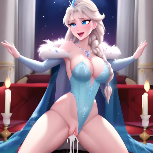 (full-body-shot:1), (hourglass figure), (perfect smile:1.4), ((orgasm face)), (flashing asshole), (asshole showing), naked asshole, anal gape, ((perfect pussy)), ((totally nude)), (wide hips), ((completely naked)), ((1girl:1.4)), loads of cum, (cum in pussy), (vaginal creampie), (vaginal penetration), ((solo:1.4)), (orgasm smile), ((impregnation)), ((fertilization)), ((cum in uterus)), slender body, white long hair, nude, jewelry, blue eyes, upper body, indoors, topless, boobs showing, boobs flash, doube D cup breasts, big breasts, lactating, milking, milk on boobs, boobs leaking milk, wet nipples, necklace, <lora:roundassv1:.5>, bukkake, <lora:bukkake_v0.4:.5>, <lora:elsa_of_arendelle_v1:.5>, <lora:elsaV2:.5>, elsa, of, arendelle, smile, black, long, sleeves, green, bodice, gloves, skirt, purple, cloak, tiara, blue, ice, single braid, nightgown, jacket, boots, cape, hair, white, flower, pattern, dark, fur, trim, single_braid, snowflake_pattern