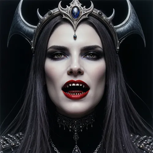 La Vampire Queen si trovava al centro della stanza, le sue due enormi zanne affilate che brillavano alla luce, e le sue due enormi zanne affilate erano in mostra. Indossava una lussuosa tiara ornata sulla testa