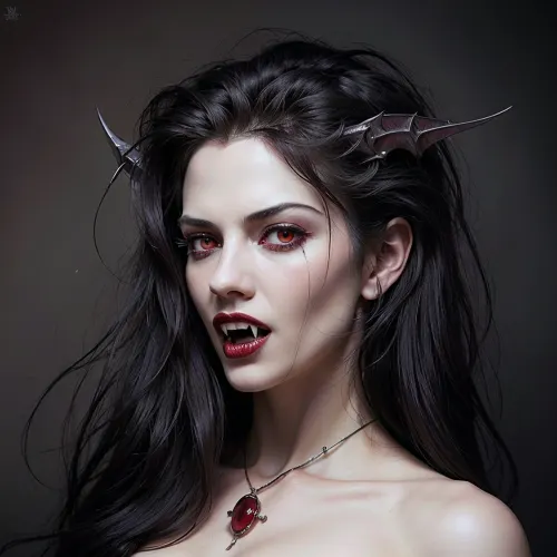 a woman Looks like a vampire queen, Dracula's daughter, (((open hungry mouth, 2 long sharp teeth fangs))), a frame from a horror movie, he is lying on a bloody bed, his face is stained with blood, pieces of human flesh are lying around, masturbating with someone else's severed hand, by Luis Royo, michael whelan and karol bak, vampire queen with red eyes, symmetrical epic fantasy art, art style hr giger and beksinski, fantasy skull, boris vallejo and tom bagshaw, cute face. dark fantasy, colorful, high detail, impeccable image quality, ultrarealism, fangs, <lora:fangs:.9>