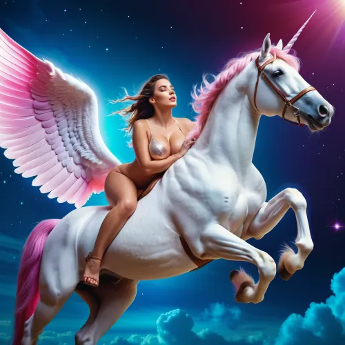 Sarah, uma mulher com grandes mamas, estava caminhando pelo parque quando viu um unicórnio voador com grandes mamas. Ela não podia acreditar nos olhos e decidiu tirar uma foto dela. Quando ela tirou a foto, o unicórnio piscava