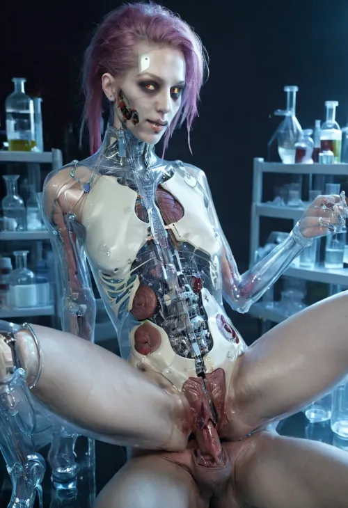 The woman in the picture had long, flowing hair and a shaved body. She was wearing high-quality hi-tech underwear and posing in front of a giant picture of herself with her legs spread wide open. The man behind the camera had his