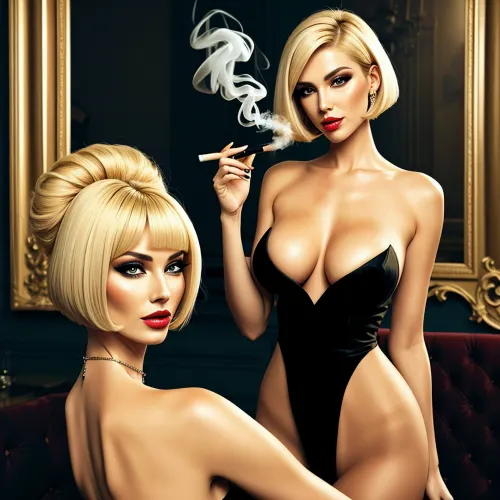La donna bionda si sedette di fronte al suo computer, scrivendo al suo ultimo progetto AI. Aveva una sigaretta sottile tra le dita, e indossava un vestito nero elegante che abbracciava ogni curva del suo corpo. I suoi capelli erano perfettamente modellati, e