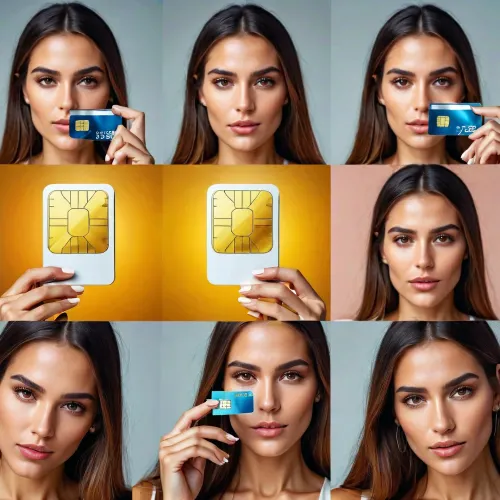 여자는 큰 sim 카드의 사진을 통해 와서 그녀의 전화를 통해 스크롤했다. 그녀는 도움이 될 수 없지만 이미지의 높은 품질에 놀랐다. 그녀는 계속 스크롤로, 그녀는 4 다른 사진이있었습니다