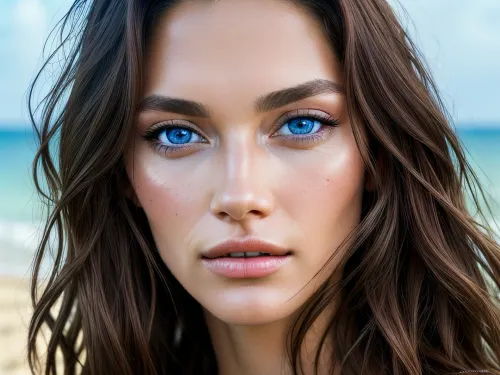 woman, ultra-detailed, professional photography, masterpiece, photo-realism, 35 mm, 8k, sharp, highly detailed skin, photo, hyperrealistic, realistic, award winning photography, highest quality, insanely detailed, (naked), (portrait:1.1), (supermodel on beach:1.4), slender fit body, (blue eyes:1.2), ((looking at viewer:1.4)), (detailed perfect beautiful eyes), (matching eyes:1.2), (eyes looking at one point:1.2), highly detailed portrait, at the beach with waves in background, long wavy dark hair, by johndoe25, <lora:detailed_eye-10:.6>, <lora:mm_sd15_v2_lora_RollingAnticlockwise:.5>