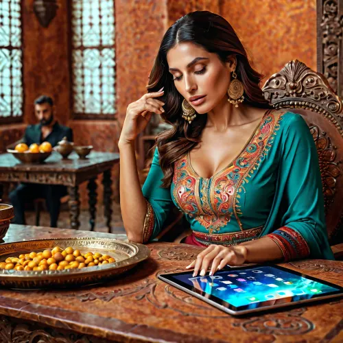 那个女人买了小玩意 等不及要试了