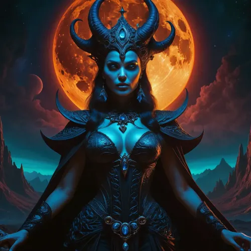 ムーンリット・ドゥームは、彼女の強力な魔法と致命的な美しさで魅惑的な8K解像度の写真を撮影しています。 写真は、ソルサーラーの美しい影の魔術を特徴としています