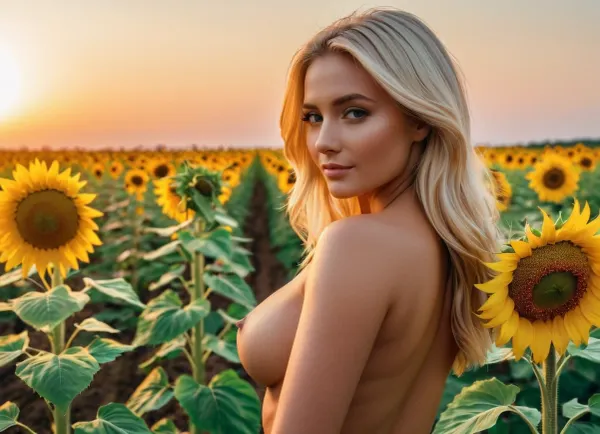 太阳在田野上落下 将温暖的橙色光芒洒过天空 一个长着金发的年轻女子站在田间,欣赏大自然的美丽. 突然间,她觉得心跳很快 每一瞬间 这个