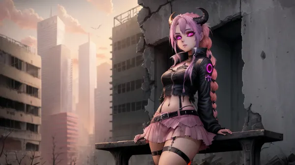 寿司从建筑的废墟中滑过,她撕裂的裙子在风中飘动,揭示了她撕裂的衣服和瘀伤的皮肤. 在她为猎物扫描时 她脸上笑得滑稽