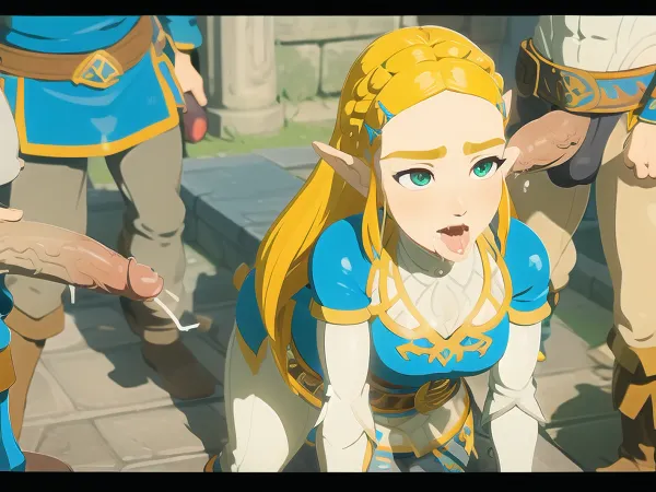 Breath of the wild: princess zelda's unconventional refreshment - a gangbang in hyrule