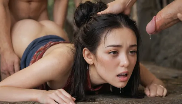 Qinjia, menggujia, qxjia: la terreur de la forêt chinoise antique - une histoire de peur, de douleur et de sexe brutal dans les profondeurs les plus sombres

- Oui.

Dans les profondeurs les plus sombres d'une ancienne forêt chinoise, sous le clair de lune, une femme vêtue de vêtements de Hanfu et Tang, enchaînée au sol, a été soumise à des rapports sexuels brutaux. Son visage contorsa dans la peur et la douleur, les yeux larges avec la terreur, mais sous tout, il y avait un étrange mélange de cris et de cris orgasmiques. Elle s'endormit dans le sol sale, ses grosses fesses se levèrent haut dans la position doggystyle, chaque poussée la poussant à trembler et laissant sortir des gémissements plus terrifiés. Sweat a traîné son corps, se mélangeant avec le grime sur sa peau.