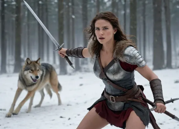 Heed the advice of these people, spear and sword we will give you. Here stands a good warrior woman with a pretty face, sworn to steadfastly guard this territory. Prepare, rein in the wolf, believing that flight is the gravest sin. Fight, enemy who strikes. Hold, never give up. I will die. Come, swing the wolves to war. Escape freely across the ford. Only fate will decide who will master this battlefield. Prepare yourselves, believing that flight is the gravest sin. The harder your thoughts become, the sharper your heart, the greater your courage, the less your strength fades., Natural lighting, Cinematic, Parallax, #©KITTYART





















#©KITTYART
