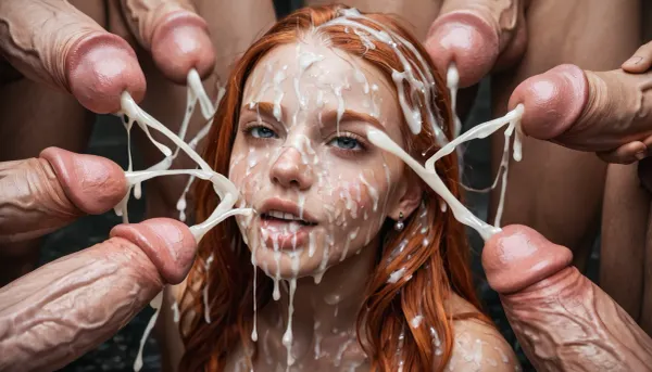 cute redhead girl, ginger, young face, petite, little, young, small, bukkake, hyper gigantic cock, excessive cum on face, excessive cum on hair, all face and hair covered on cum, cum, on, man’s ejaculation on her face, 5+ man’s, cum dripping from penises, huge cum flows, prominent cum, (bukkake:1.5), detailed cum, (a lot of cum:1.5), all face covered in cum, huge cum, (white cum:1.5), (cum on hair:1.5), massive facial, (ejaculation:1.5)