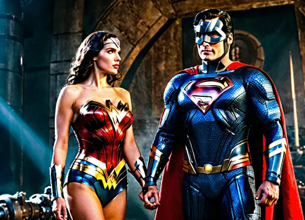 Superman and ROBOT Wonder Woman, NUDE sex