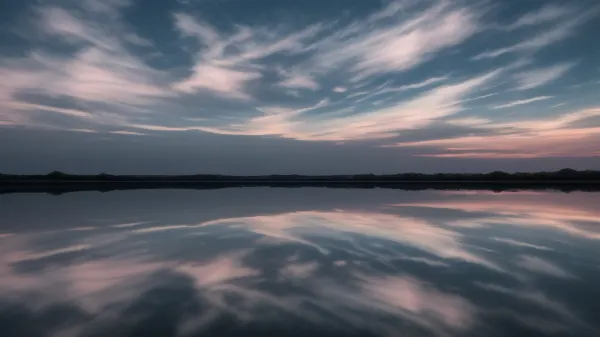 sky with gradients and reflection black background