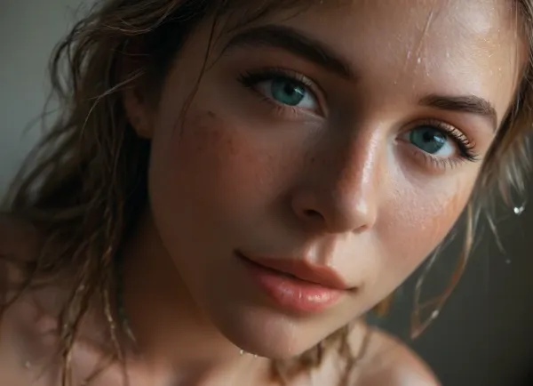 highest quality, ultimate detail, 8K, high angle score_8_up, score_9, full body, shot, (sharp focus on chest, perfect eyes), elegant face, (long golden blonde hair, voluminous hair, cute bangs haircut, okay, it will tidy back into a bun two strands down over the face, very seductive for an 25-year-old girl. bedroom, seductive pose, lying in bed, hand to face, finger touching lips, (seductive, elegance, poise), (streaming rays of sunlight, shadow play, dappled light, hair glow lighting, HDR:1.4), laying on her back on bed in her room, sexy, rosey cheeks, shy, ashamed look on face, innocent, facing toward viewer, narrow hips, skinny build thin thighs, ziprealismview, Naked, 25 yo girl, bright green eyes, short raven long braids, ((((perkynatural boobs)))), tiny pink nipples, young adult, petite, very skinny, arms above head, (great big smile), legs spread, feet in the air, sexy toes close camera, toe rings, (very detailed toes:1.6), black painted toes, ankle bracelet, sexy thin feet, soft soles, (delicate soles:1.3), sole sexy vagina delicious vagina, perfect vagina and tossing my best vagina you've ever seen Daddy's vagina focus, (perfect toes:1.7), (intricate separated toes), realistic faces, beautiful faces, highly detailed, extremely detailed skin, freckles, Highly realistic, hair in wet over face, sharp focus, her eyes rolled back, her head facing camera, (close up face side front angle), shes looking at camera, orgasm expression, warm lightning, erotic, porno chic, subdued atmosphere, chiaroscuro, perfect face, perfect body, (realistic skin, skin pores freckles moles blemishes wrinkles), dark tanned, beautiful face, strong makeup, long nose, red lipstick one leg raised very flirty, playing with hair, flirty expression, <lora:attractive_notrigger:.6>, <lora:dark:.2>, <lora:MJ52:.8>)