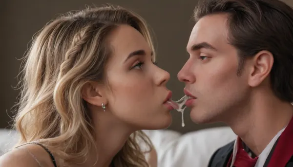 man kiss woman after cumshot
