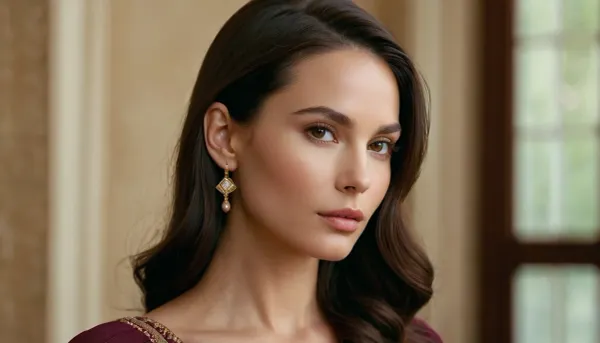 Generate a stunningly elegant woman with classic Mediterranean beauty. She has a symmetrical oval-shaped face with a flawless, creamy complexion. Her full lips are naturally shaped and slightly pouty, with a subtle hint of pink. Her deep, almond-shaped eyes are dark brown, framed by thick, gracefully arched eyebrows, and long, lush lashes. She has high cheekbones and a soft, slightly rounded jawline. Her straight, dark chestnut hair falls smoothly past her shoulders, adding to her sophisticated allure. Her expression is serene and timeless, exuding both warmth and mystery, set against a soft, neutral background.