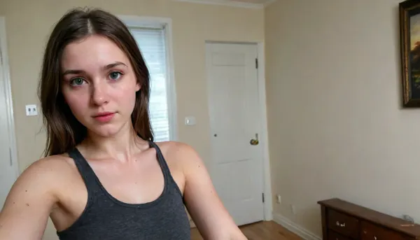 Taken on Iphone, amateur selfie, young girl, tight and firm, 18 year old girl, tight dress, slender girl, best quality, realistic, thin waist, perfect perky tits, looking at the camera, fresh face, (detailed face), shy look, slight curves, large waist, very detailed, 4k, photorealistic, tights, widescreen, from below, focus on pussy, 3ll13, Ellie, tlou2, <lora:Ellie_TLoU2_v1:.8>