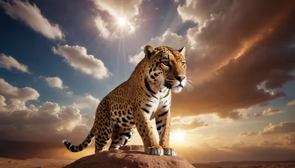 wakan tanka galaxy dramatic clouds, golden mirror jaguar, ((flash))