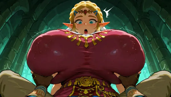 Link groping zelda ginat grpwing bobs from behind in a ruined castle.

Surprised face, orgasm face, venus bimbo body, enormous growing boobs, giant fake milky boobs, extreme boob growth, crying, drooling, groping boobs.

Looking down POV, closeup view, hd

princess_zelda_aiwaifu, aiwaifu, ornament, bangs, green, eyes, parted, sidelocks, hood, thick, eyebrows, jewelry, belt, large, breasts, aazelda, short, hair, crown, braid, hairclip, pointy, ears, brown, blue, shirt, puffy, sleeves, long, fingerless, gloves, black, pants, tight, gb, Breast, Expansion, BETaut, BETorn, BECovered, BEsequence, tongue, out, ahegao, drool, Zelda, totklink, 1boy, zonai, dress, single, bare, shoulder, <lora:InflationXL:1>, <lora:princess_zelda_xl_v2:1.2>, <lora:aniv3de:.8>, <lora:xl_totkl:1>
